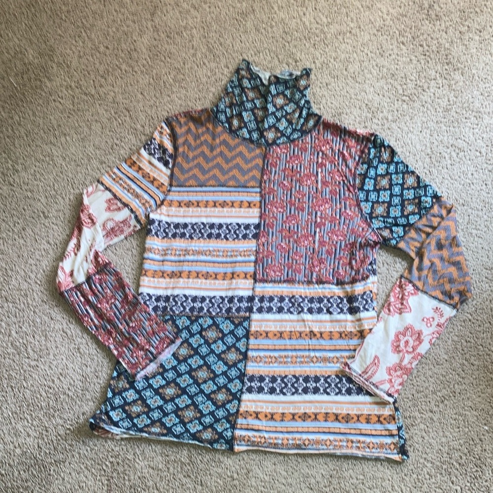 Sundance Large Multicolor Patchwork Long Sleeve Top